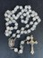 6mm Necef Doğal Taş Katolik Hristiyan Rosary Tesbih / Haç Kolye - Gümüş Rengi 1