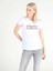 Regular Fit Bisiklet Yaka Örme Kadın Beyaz Kısa Kol Tişört 1