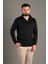 Erkek Siyah Fermuarlı Dik Yaka Triko 1