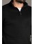Erkek Siyah Fermuarlı Dik Yaka Triko 5