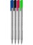 Triplus 0.3 mm Fineliner 4'lü Blister Set (334-3 Mavi, 334-2 Kırmızı, 334-9 Siyah, 334-501 1