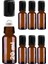 20 ml Çelik Roll On Şişesi 20 cc Sızdırmaz Siyah Kapaklı Cam Şişe 6 Adet (Amber, 20) 1