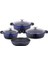 Valeriya Cam Kapak 7 Parça Döküm Tencere Seti Lacivert Siyah - TAC-4878 3