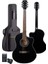 XC-300XBK-AMP Profesyonel Amfili Siyah Elektro Akustik Gitar (Amfi Gigbag Çanta Tuner Capo 4