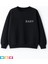 Bisklet Yaka Taşlı Modern Tarz Uzun Kollu Mevsimlik Siyah Sweatshirt 2