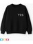 Bisklet Yaka Taşlı Modern Tarz Uzun Kollu Mevsimlik Siyah Sweatshirt 1