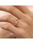 925 Ayar Rose Gold Kaplama Zirkon Taşlı Üstten Ayarlamalı Kelebek Gümüş Yüzük 1