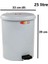 SY-4232 Gri Pedallı Yuvarlak Çöp Kovası Iç Kovalı 25 Litre 2