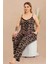 Somon Renk ve Desenli 110 Kısa Kollu Kadın Büyük Beden Anne Pijama Takımı 2