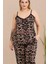 Somon Renk ve Desenli 110 Kısa Kollu Kadın Büyük Beden Anne Pijama Takımı 3