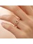 925 Ayar Rose Gold Kaplama Zirkon Taşlı Alttan Ayarlamalı Kapli Gümüş Yüzük 1
