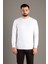 Erkek Beyaz Basic O Yaka Triko 4