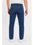 Erkek Bol Paça Basic Esnek Mavi Kot Pantolon 3