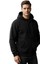 Erkek Kapüşonlu Fermuarlı Siyah Sweatshirt 3 Iplik BGL-ST04791 2