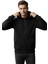 Erkek Kapüşonlu Fermuarlı Siyah Sweatshirt 3 Iplik BGL-ST04791 3