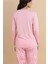 Love Baskılı Pijama Takımı – Uzun Kollu Pembe Üst & Desenli Alt | Ev Giyim & Uyku Takımı 5