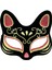 Siyah Renk Süet Kaplama Üzeri Kırmızı Sarı Simli Kedi Maskesi 17x14 Cm 4