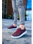 Cowien Premium Erkek Tarz Bağcıklı Sneaker Bordo 1