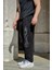 Tribal Vortex - Erkek Siyah Eşofman Altı Lastikli Paça Rahat Kesim Cepli Jogger 2