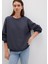 Bisiklet Yaka Lacivert Basic Sweatshirt 1610198-70726 8