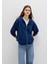Fermuarlı Kapüşonlu Lacivert Basic Sweatshirt 1611775-82625 8