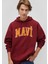 Mavi Logo Baskılı Kapüşonlu Bordo Sweatshirt 067149-85493 6