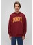 Mavi Logo Baskılı Kapüşonlu Bordo Sweatshirt 067149-85493 8