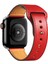 Apple Watch 42MM KR415 Luaz Deri Kordon - KIRMIZI-(5796) 1