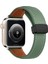 Apple Watch 38MM KR414 Daks Deri Kordon - Koyu YEŞIL-(5796) 1