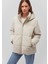 Kapüşonlu Bej Şişme Mont 1110445-70143 7
