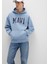 Mavi Logo Baskılı Mavi Kapüşonlu Sweatshirt 067149-86998 9
