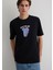 Punch Of Joy Baskılı Siyah Tişört 0612813-900 7