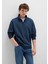 Yarı Fermuarlı Lacivert Basic Sweatshirt 0S10278-70490 7