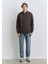 Polo Yaka Yarı Fermuarlı Kahverengi Sweatshirt 0S10414-70219 7