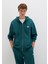 Kapüşonlu Fermuarlı Yeşil Sweatshirt 0S10372-87831 7