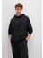 Mvjns Baskılı Kapüşonlu Siyah Sweatshirt 0S10346-900 8
