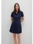 Lacivert Pileli Mini Elbise 1310762-82318 8