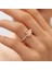 925 Ayar Rose Gold Kaplama Zirkon Taşlı Kelebek Gümüş Yüzük 1