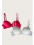 Kırmızı-Beyaz 2'li Mikro Kumaş Push Up Dolgulu Balenli Günlük Destekli Sütyen 2