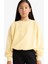 Kız Çocuk Oversize Geniş Kalıp Bisiklet Yaka Baskılı Sweatshirt G2460A825WN 1