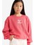Kız Çocuk Oversize Geniş Kalıp Bisiklet Yaka Baskılı Sweatshirt G2460A825WN 4