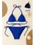 Kadın Mavi Yandan ve Boyundan Bağlamalı Bikini Mayo Takımı 1