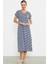 Sementa 77489 Nakış Detaylı Marine Penye Elbise 1