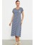 Sementa 77489 Nakış Detaylı Marine Penye Elbise 2