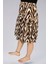 Viskon Kumaş Animal Print Midi Boy Şort Etek 4