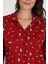 %100 Pamuk Uzun Kol Boydan Düğmeli Cepli Kadın Pijama Takımı 98302-303 4