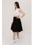 Belmando Viskon Kumaş Midi Boy Siyah Şort Etek 4