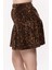 Leopar Desenli Süet Kadife Şort Etek 6