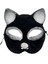 Siyah Renk Gümüş Simli Süet Kaplama Kedi Maskesi 18X14 cm (5256) 1