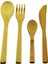 4pcs Ahşap Bambu Mutfak Seti 2 Kaşık - Çatal - Bıçak (5256) 1